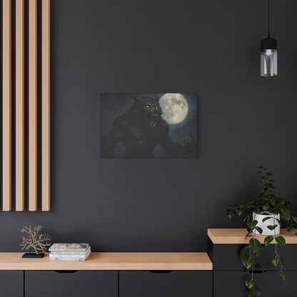 Werewolf Moon Canvas Art | Dark Fantasy Decor for Halloween, Gothic Home, Werewolf Lover Gift, Unique Wall Art, Spooky Decor