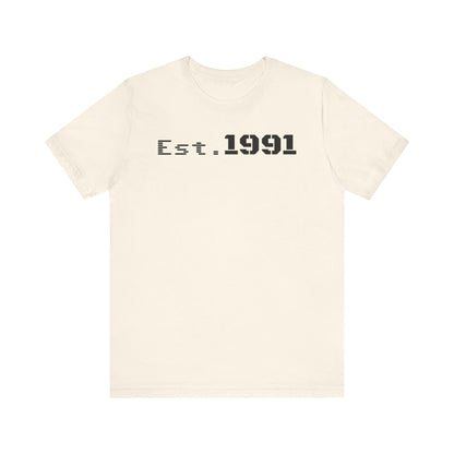 Established 1991 Unisex Jersey Tee | Vintage Anniversary Gift | Casual Wear, Birthday Shirt, Retro Style, Statement Tee, Gift for Him/Her