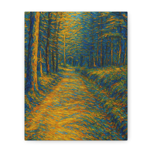 Van Gogh Style Forest Canvas Art | Nature Wall Decor, Home Office Accent, Gift for Nature Lovers, Gallery Wrapped, Living Room Wall Art - product image
