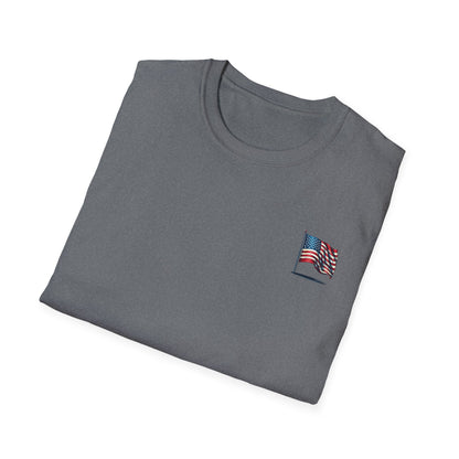 Patriotic Unisex Softstyle T-Shirt, American Flag Tee, USA Pride Shirt, Perfect for Independence Day, Casual Wear