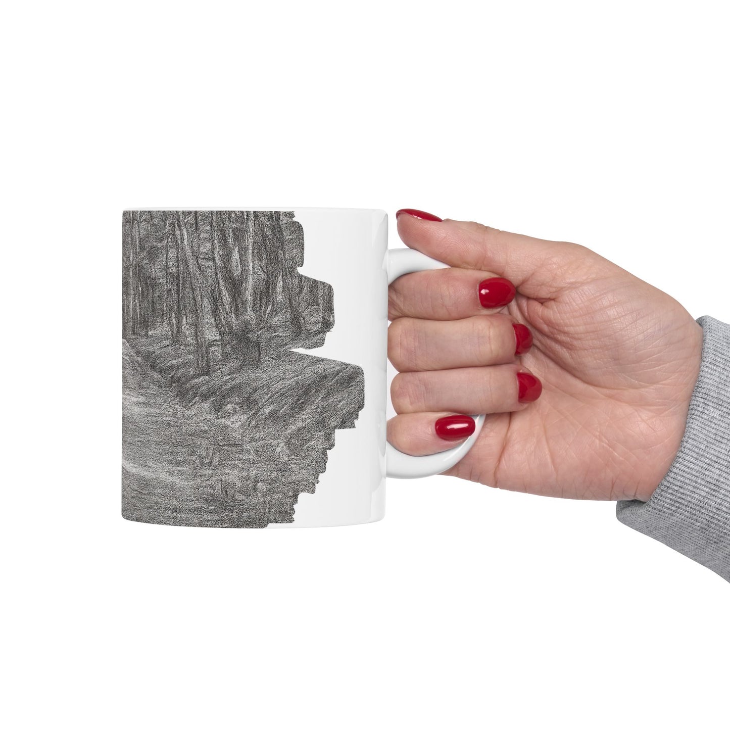Nature-Inspired Abstract Ceramic Mug | Forest Path Design | Cozy Gift for Coffee Lovers | Home Decor | Nature Lover's Mug