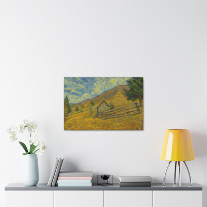Vincent Van Gogh Inspired Canvas Print, Rustic Home Decor, Wall Art, Gift for Art Lovers, Country Landscape, Unique Art Piece