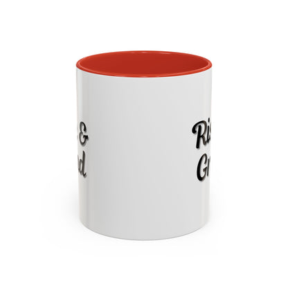 Rise & Grind Coffee Mug – Motivational Black Accent Mug for Daily Inspiration