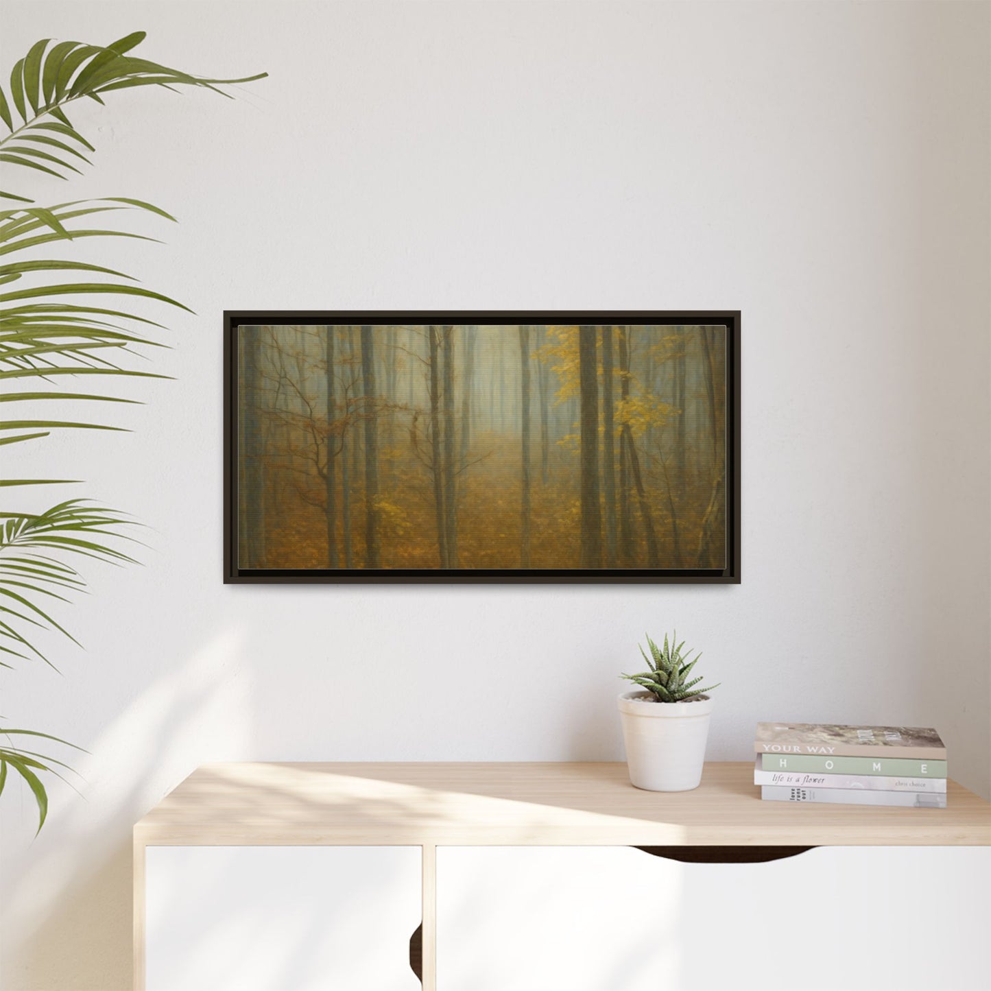 Framed Matte Canvas Art | Serenity in the Forest | Nature Wall Decor, Home Gallery, Cozy Living Room, Gift for Nature Lovers