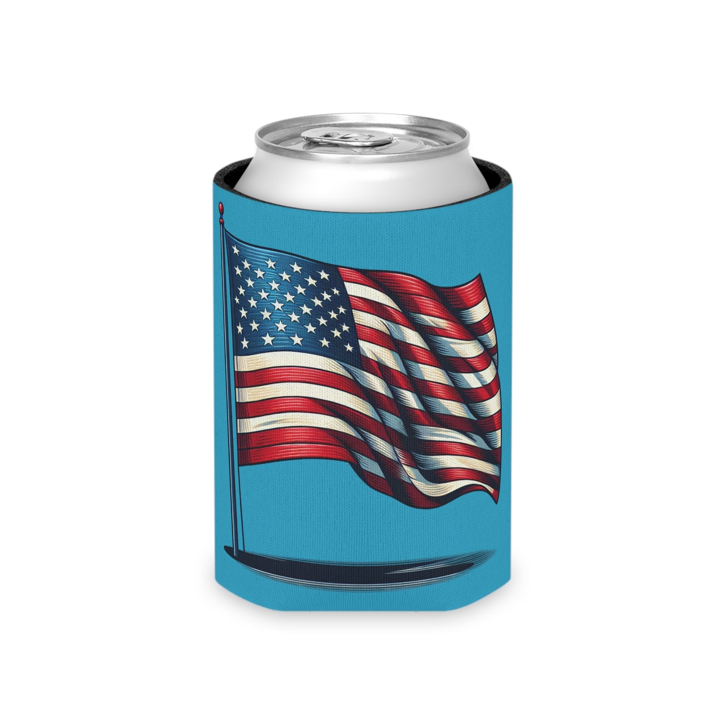 Patriotic Can Cooler, Summer BBQ Accessory, Independence Day Drink Holder, Americana Coaster, USA Party Favor