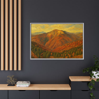 Autumn Landscape Wall Art, Cozy Home Decor, Nature Print, Framed Canvas, Fall Decorations, Gift Idea for Art Lovers