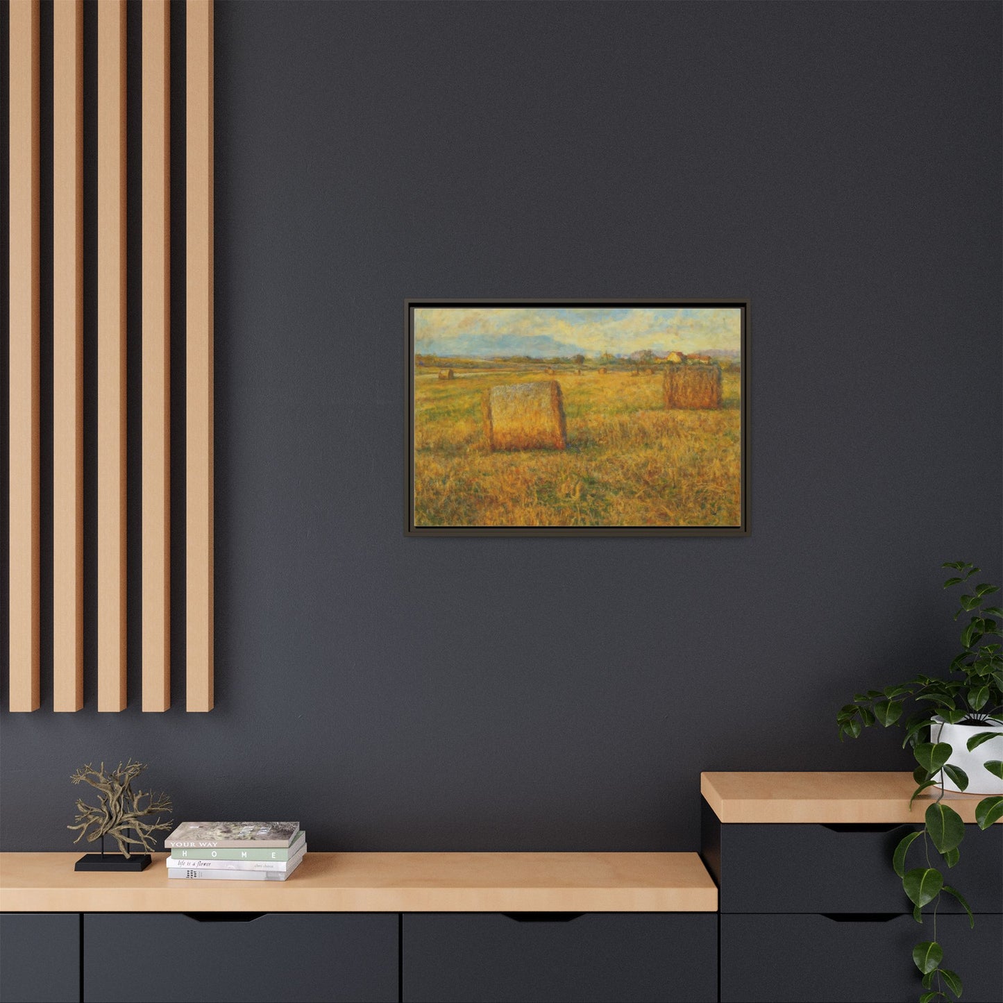 Framed Matte Canvas Wall Art - Rustic Farm Landscape, Country Decor, Home Gallery, Gift for Nature Lovers, Housewarming Decor