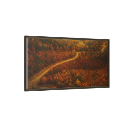 Autumn Landscape Framed Canvas Art, Cozy Home Decor, Warm Fall Vibes, Gift for Nature Lovers, Perfect for Thanksgiving