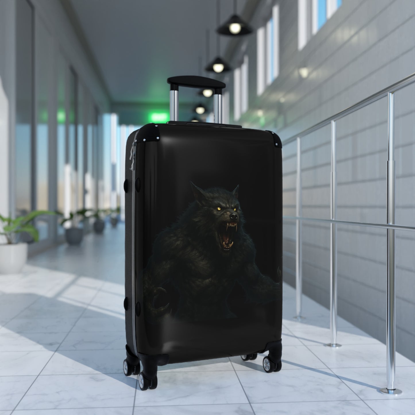 Fierce Werewolf Suitcase, Travel Luggage, Halloween Travel, Unique Carry-On, Adventure Gear, Gift for Travelers, Fantasy Travel