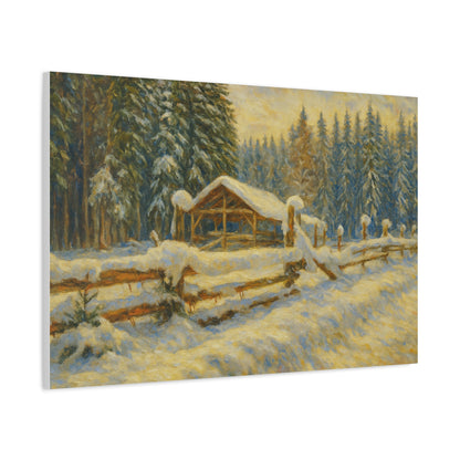 Canvas Wall Art, Winter Landscape Print, Home Decor, Rustic Art, Gift for Nature Lovers, Holiday Decoration