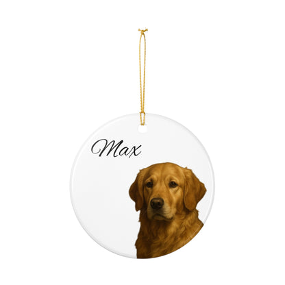 Dog Personalised Ceramic Decoration Ornament, (1pc) - Pet Keepsake for Christmas Tree, Custom Puppy Gift, Unique Dog Lover Decor,