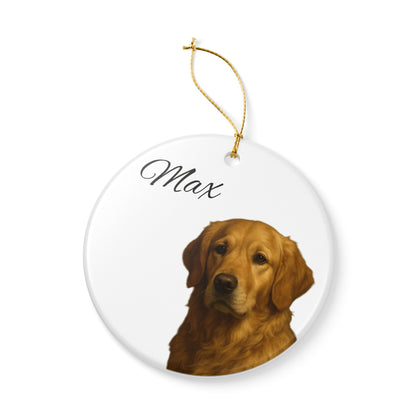 Dog Personalised Ceramic Decoration Ornament, (1pc) - Pet Keepsake for Christmas Tree, Custom Puppy Gift, Unique Dog Lover Decor,