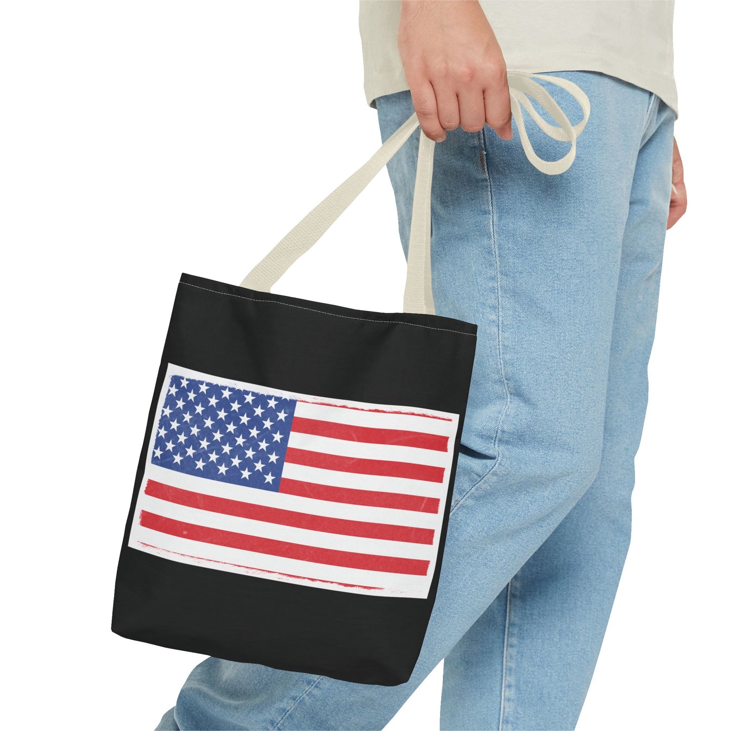 Patriotic Tote Bag, American Flag Carryall, Beach Bag, Reusable Shopping Tote, Independence Day Gift