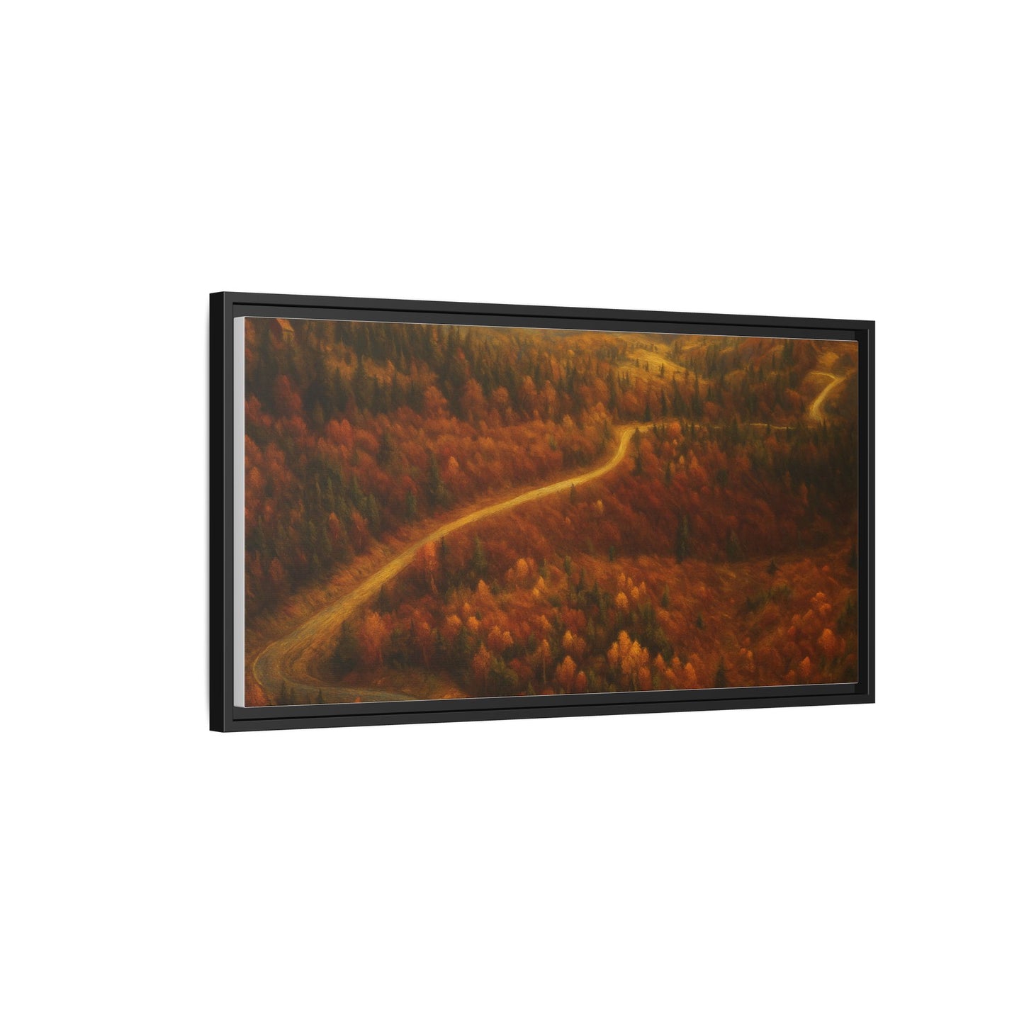 Autumn Landscape Framed Canvas Art, Cozy Home Decor, Warm Fall Vibes, Gift for Nature Lovers, Perfect for Thanksgiving