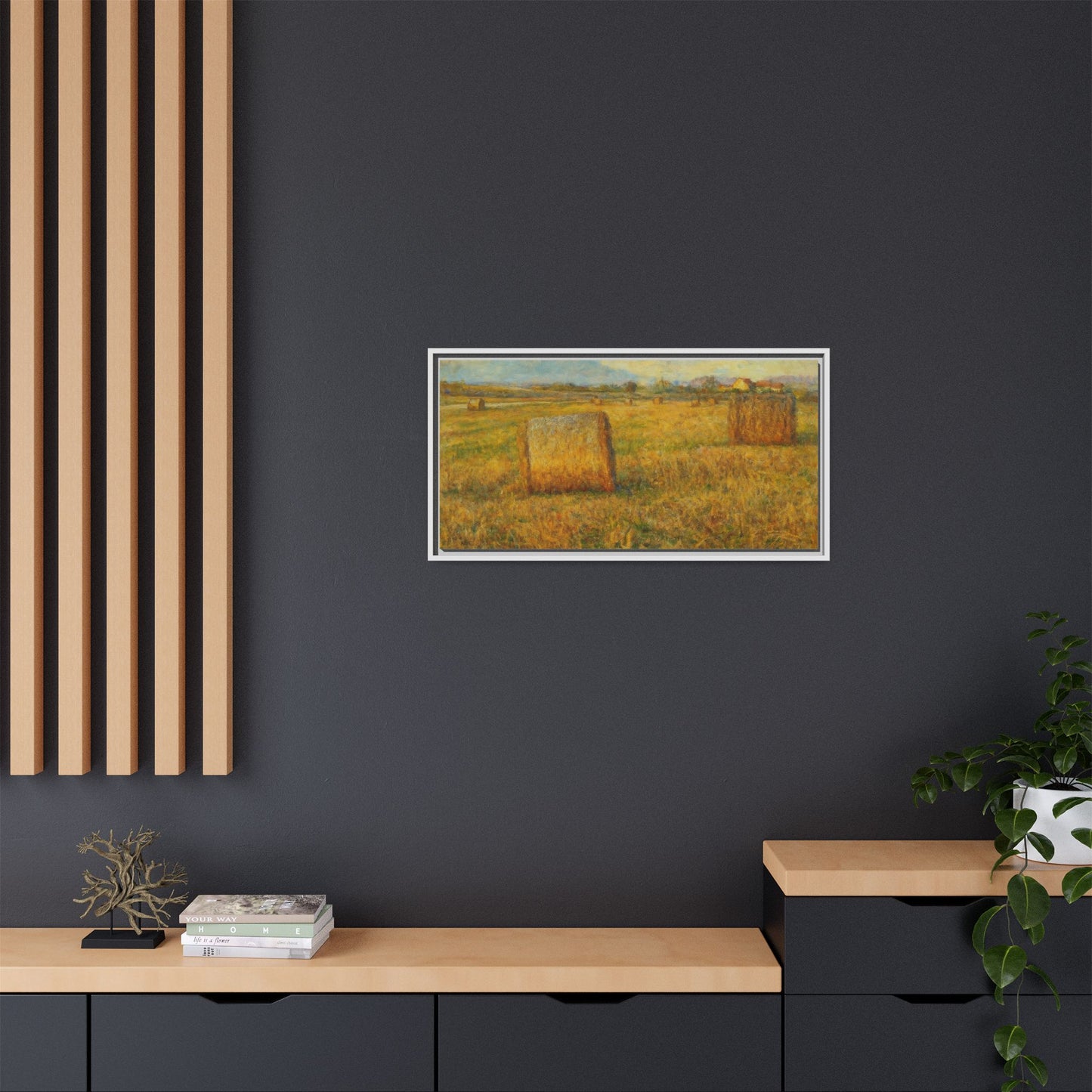 Framed Matte Canvas Wall Art - Rustic Farm Landscape, Country Decor, Home Gallery, Gift for Nature Lovers, Housewarming Decor