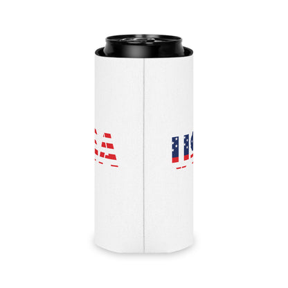 USA Flag Can Cooler - Perfect for BBQs, Independence Day, Tailgating, Memorial Day, Housewarming