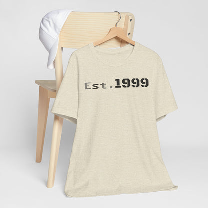 Established 1999 Unisex Tee | Vintage Birth Year Shirt, Casual Birthday Gift, Personalized Family Reunion Apparel, Retro Style [...] - product image