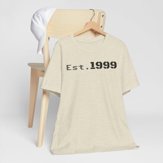 Established 1999 Unisex Tee | Vintage Birth Year Shirt, Casual Birthday Gift, Personalized Family Reunion Apparel, Retro Style [...] - product image