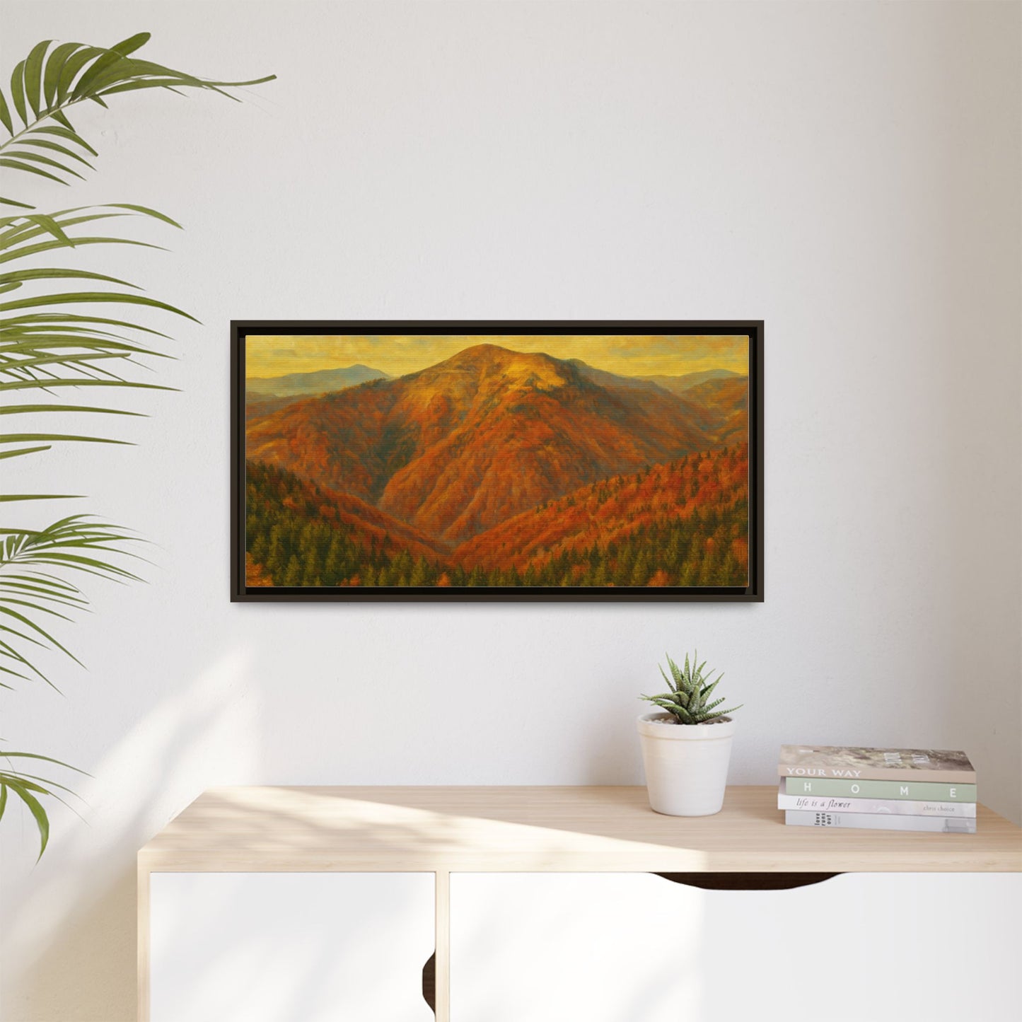 Autumn Landscape Wall Art, Cozy Home Decor, Nature Print, Framed Canvas, Fall Decorations, Gift Idea for Art Lovers