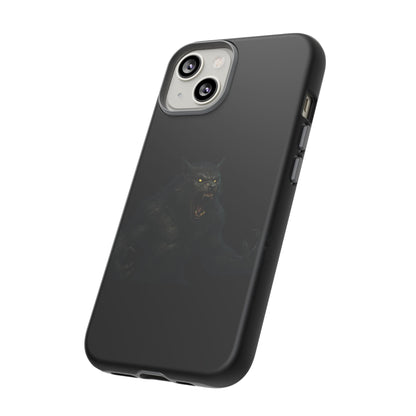 Werewolf Phone Case, Tough Cases, Black Panther Design, Gift for Animal Lovers, Phone Accessories, Fierce Phone Protection