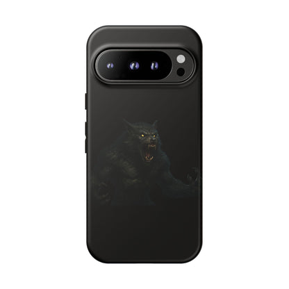Werewolf Phone Case, Tough Cases, Black Panther Design, Gift for Animal Lovers, Phone Accessories, Fierce Phone Protection