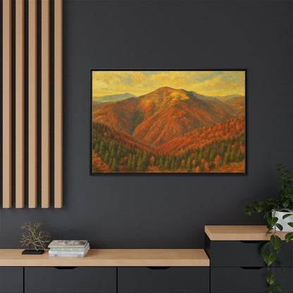 Autumn Landscape Wall Art, Cozy Home Decor, Nature Print, Framed Canvas, Fall Decorations, Gift Idea for Art Lovers