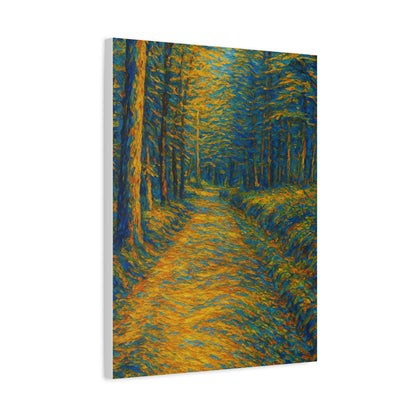 Van Gogh Style Forest Canvas Art | Nature Wall Decor, Home Office Accent, Gift for Nature Lovers, Gallery Wrapped, Living Room Wall Art