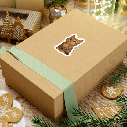 Adorable Cat Kiss-Cut Stickers, Cute Cat Decor, Pet Lover Gifts, Laptop Stickers, Kids' Room Decor