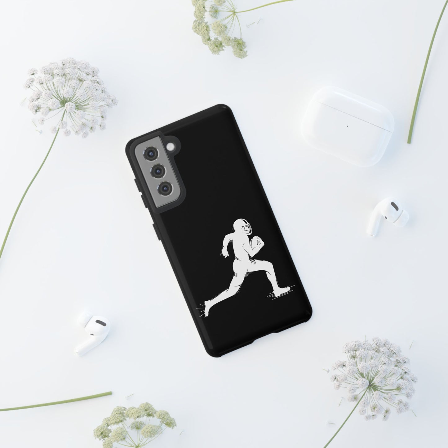 Football Player Phone Case, Tough Cases, Sports Phone Cover, Gift for Athletes, iPhone & Samsung Accessories, Running Player Design