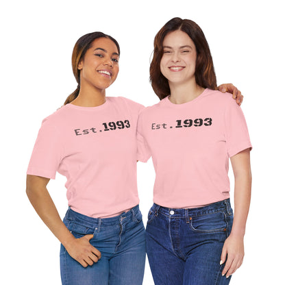 Est. 1993 Unisex Short Sleeve Tee - Perfect for Birthdays, Nostalgia, Casual Wear, Gifts, and Celebrations