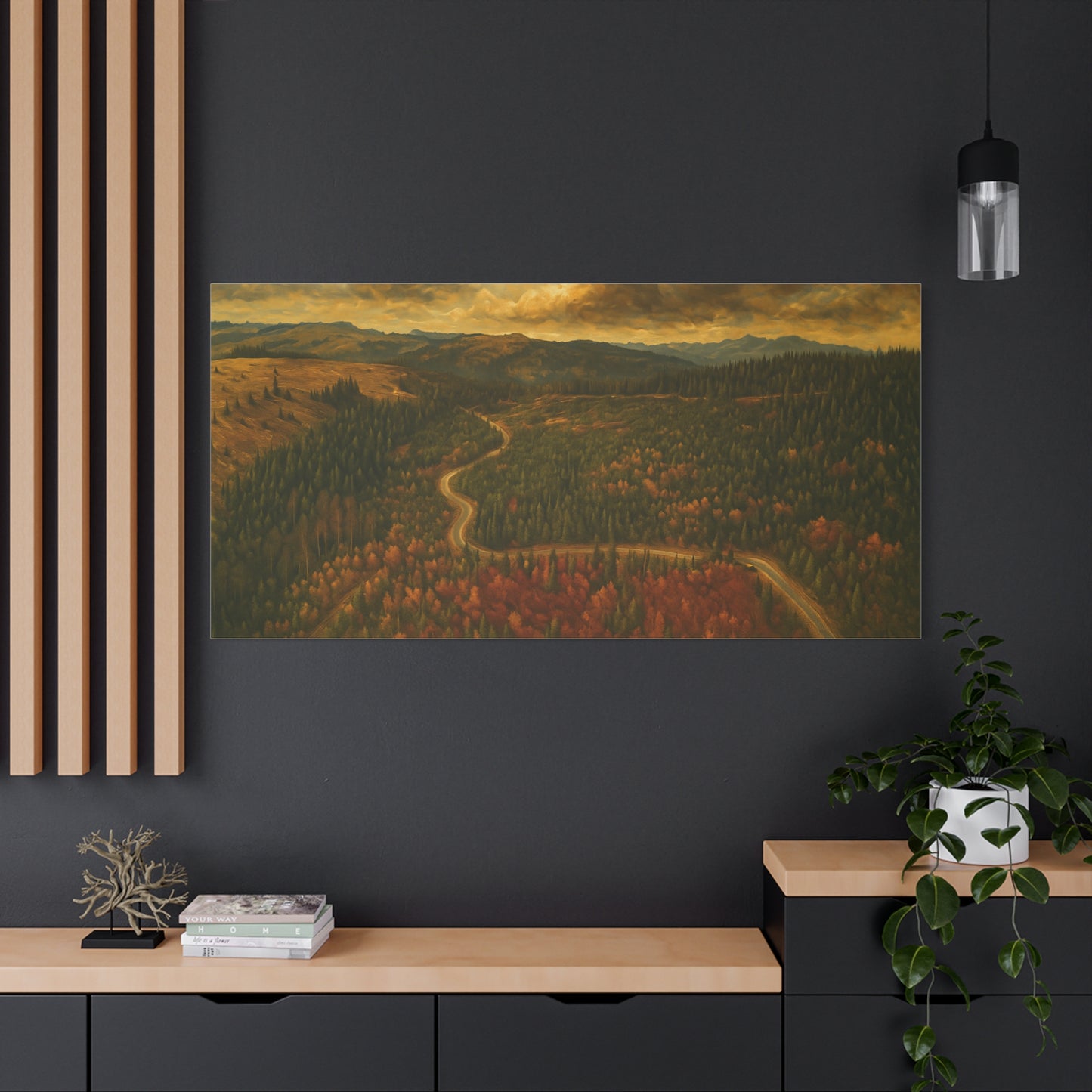 Stretched Canvas Art, Scenic Landscape Wall Decor, Nature Painting for Home, Rustic Room Accent, Gift for Nature Lovers