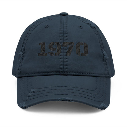 Vintage Distressed Dad Hat with 1970 Embroidery | Casual Summer Accessory, Birthday Gift, Unisex Fashion Cap, Relaxed Style