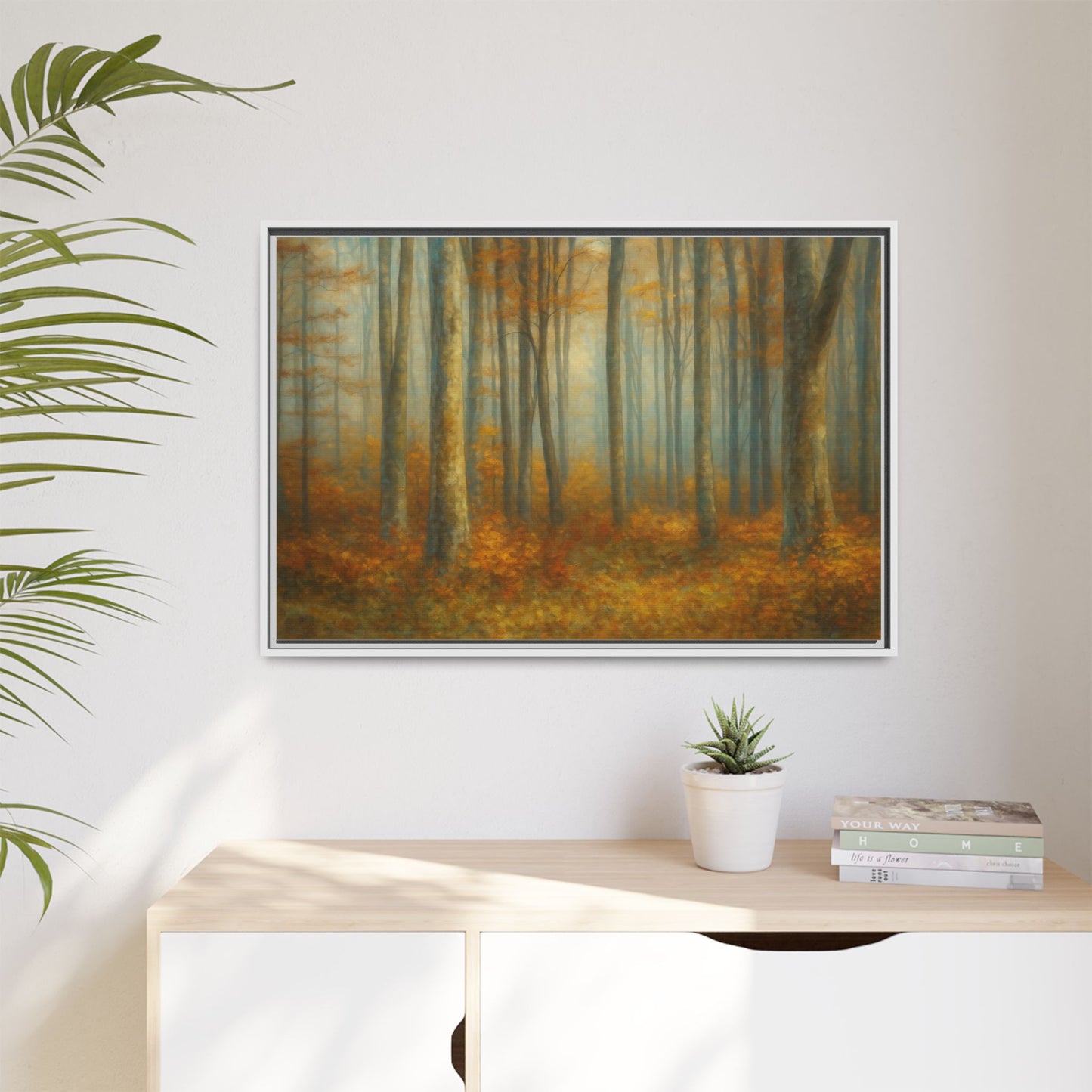 Autumn Forest Canvas Art, Framed Wall Decor, Rustic Home Decor, Nature Artwork, Gift for Nature Lovers