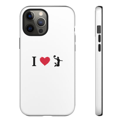 I Love Basketball Phone Case, Sporty Cell Cover, Basketball Gift for Players, Tough Cases, Love for Sports Accessories