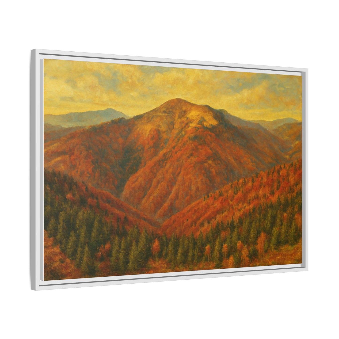 Autumn Landscape Wall Art, Cozy Home Decor, Nature Print, Framed Canvas, Fall Decorations, Gift Idea for Art Lovers