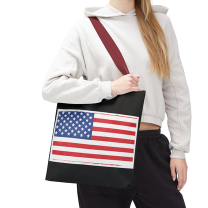 Patriotic Tote Bag, American Flag Carryall, Beach Bag, Reusable Shopping Tote, Independence Day Gift