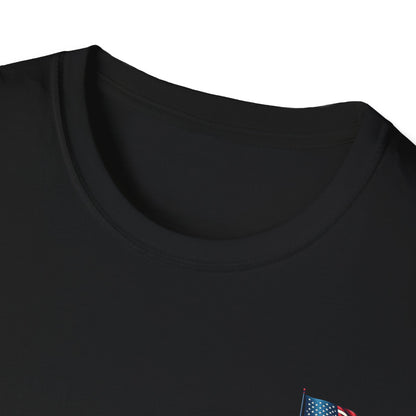 Patriotic Unisex Softstyle T-Shirt, American Flag Tee, USA Pride Shirt, Perfect for Independence Day, Casual Wear