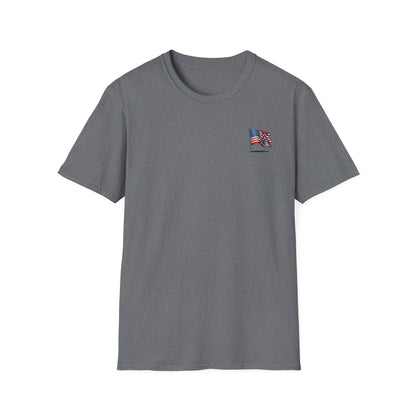 Patriotic Unisex Softstyle T-Shirt, American Flag Tee, USA Pride Shirt, Perfect for Independence Day, Casual Wear