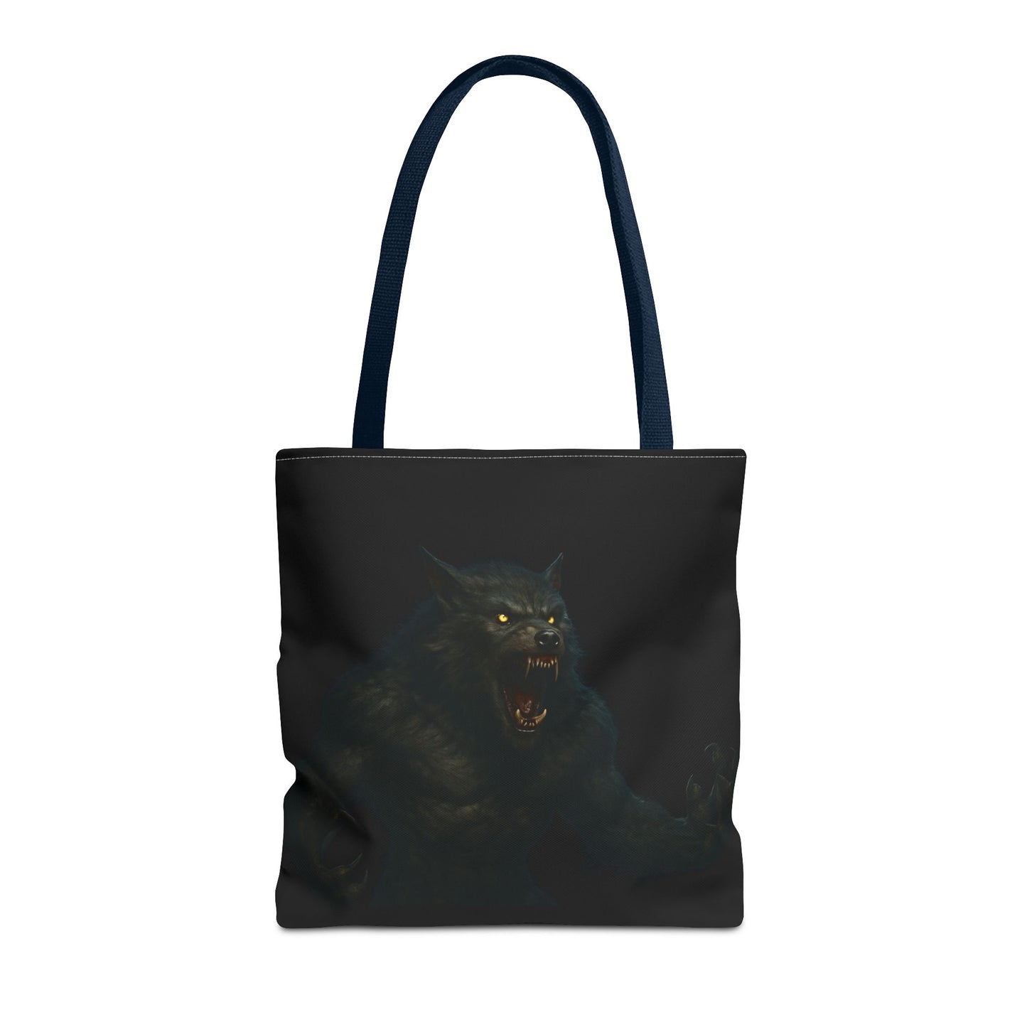 Fierce Werewolf Tote Bag, Halloween Accessories, Dark Art Tote, Animal Lover Gift, Geeky Shopping Bag