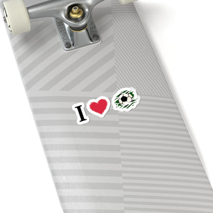 Soccer Love Kiss-Cut Stickers - Perfect for Fans, Gifts, Laptops, Bumpers, and Scrapbooking