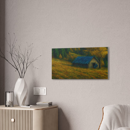 Rustic Canvas Wall Art, Nature Landscape Painting, Autumn Decor, Farmhouse Wall Art, Cozy Home Decoration