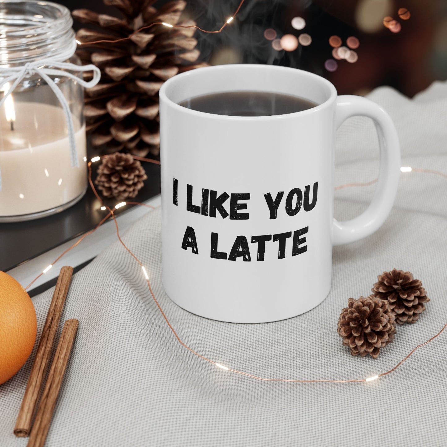Cute Coffee Mug - I Like You A Latte - Funny Gift for Coffee Lovers, Birthday, Friend Gift, Valentine's Day