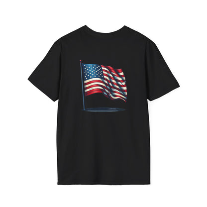 Patriotic Unisex Softstyle T-Shirt, American Flag Tee, USA Pride Shirt, Perfect for Independence Day, Casual Wear