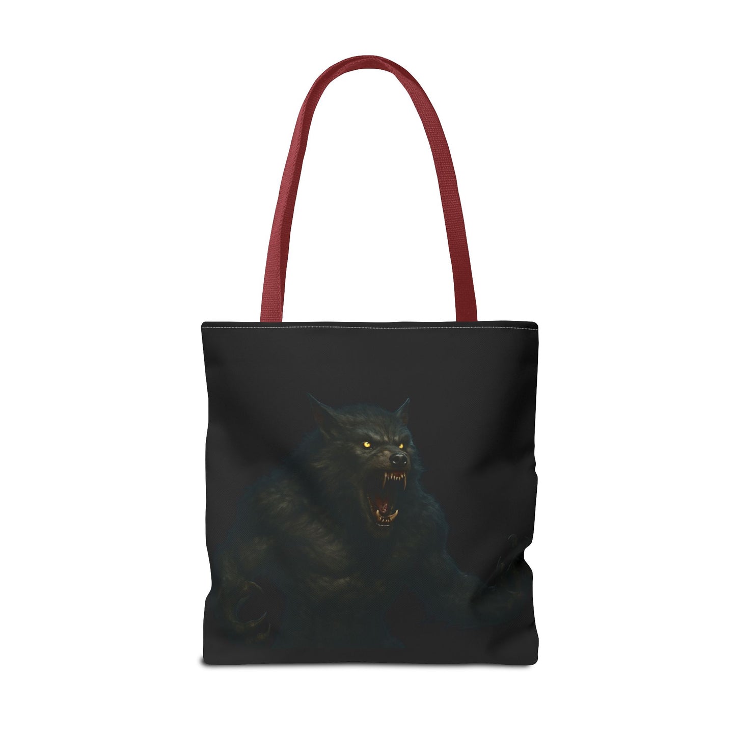 Fierce Werewolf Tote Bag, Halloween Accessories, Dark Art Tote, Animal Lover Gift, Geeky Shopping Bag