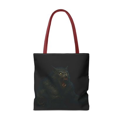Fierce Werewolf Tote Bag, Halloween Accessories, Dark Art Tote, Animal Lover Gift, Geeky Shopping Bag