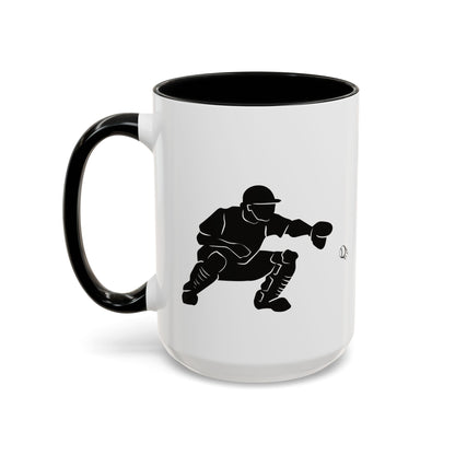 Baseball Catcher Coffee Mug, Sports Gift for Coaches, Black Accent Mug for Fans, Perfect for Birthdays & Celebrations, Unique Cup