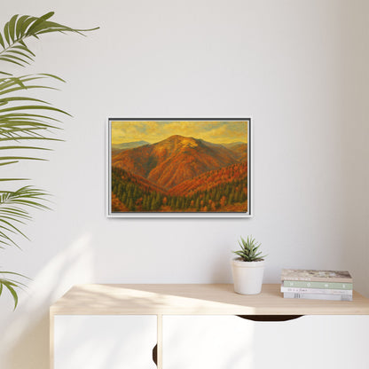 Autumn Landscape Wall Art, Cozy Home Decor, Nature Print, Framed Canvas, Fall Decorations, Gift Idea for Art Lovers