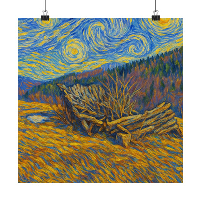 Matte Vertical Posters of Starry Night - Art Print for Home Decor, Wall Art, Gift for Art Lovers, Bacground for Celebrations