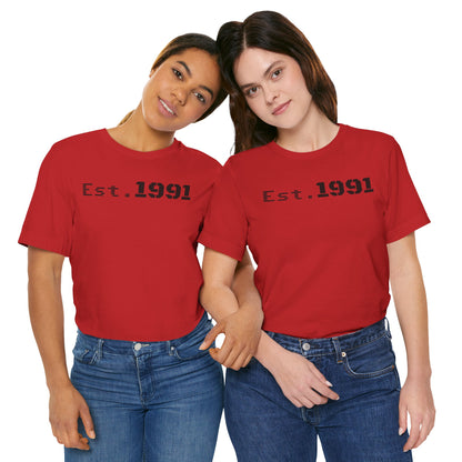Established 1991 Unisex Jersey Tee | Vintage Anniversary Gift | Casual Wear, Birthday Shirt, Retro Style, Statement Tee, Gift for Him/Her