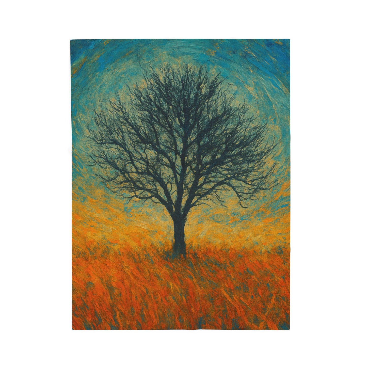 Cozy Velveteen Plush Blanket with Serene Tree Design | Comfortable Home Decor, Gift for Nature Lovers, Cozy Nights, Warmth&Style